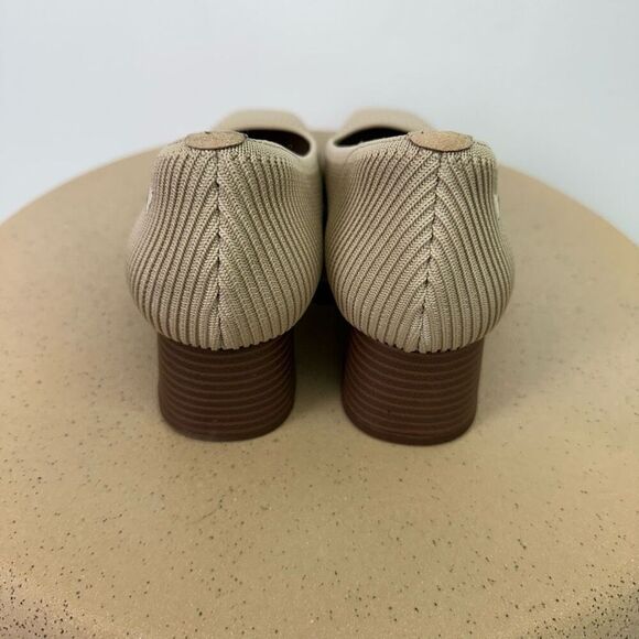 Vivaia Women’s Nude Tan Beige Square-Toe Chunky Heels (Melody Pro) - Picture 7 of 14